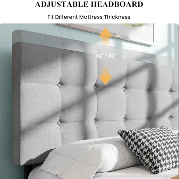 Modern Queen Bed Frame and Mattress - Used Like New